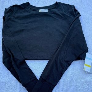 Zella All Day Black Active Wear Long Sleeve Shirt, Size XL Never Been Worn
